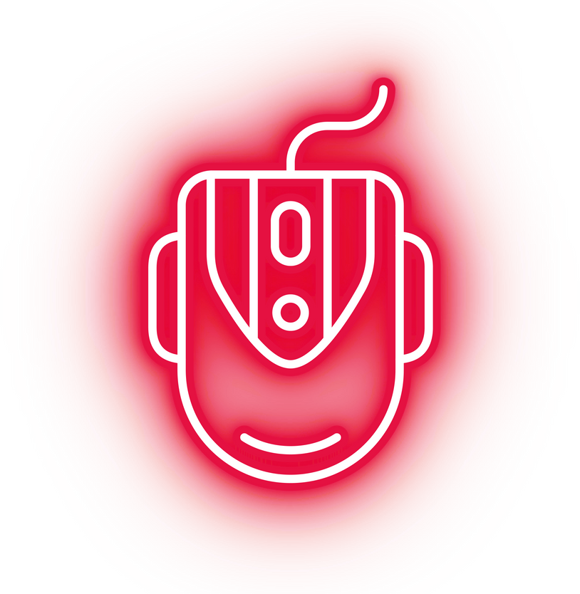 Neon red gaming mouse icon
